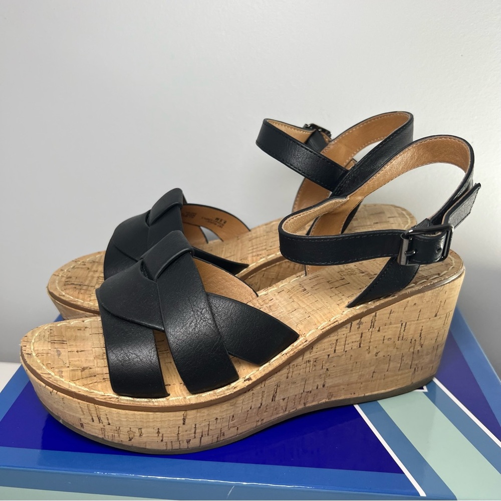 Black Wedge Sandals